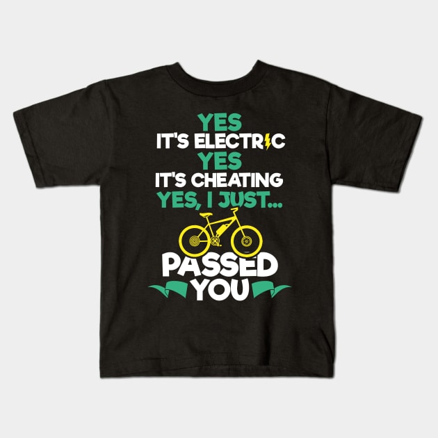 Yes It's Electric - E-Bike Mountain Bike T-Shirt Kids T-Shirt by biNutz